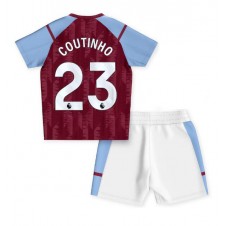 Aston Villa Philippe Coutinho #23 Hemmaställ Barn 2023-24 Korta ärmar (+ Korta byxor)